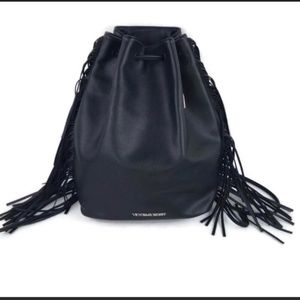 Victoria's Secret Fringe Faux Leather Bucket Bag